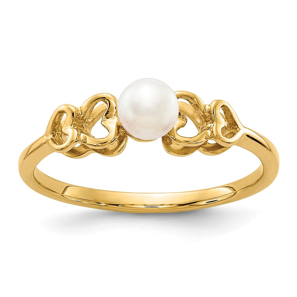 10K 4mm FW Cultured Pearl Ring