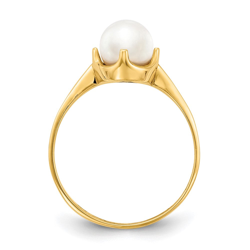 10K 6.5mm FW Cultured Pearl ring