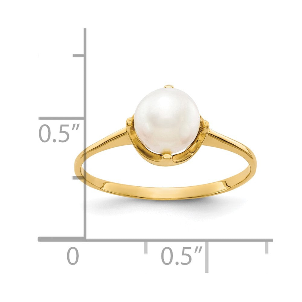 10K 6.5mm FW Cultured Pearl ring