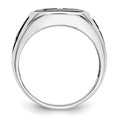 10kw & Gold-plated Men's Textured w/ Black Enamel & Onyx Masonic Ring