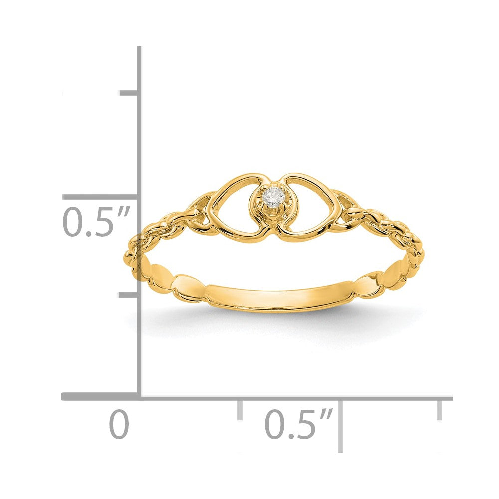 10K AA Diamond heart ring