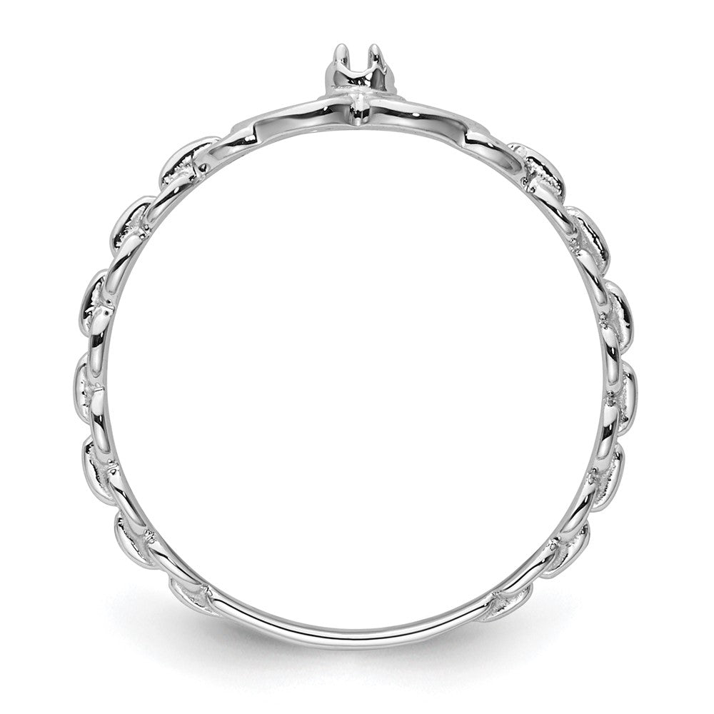 10K White Gold .01ct. Diamond Heart Ring Mounting