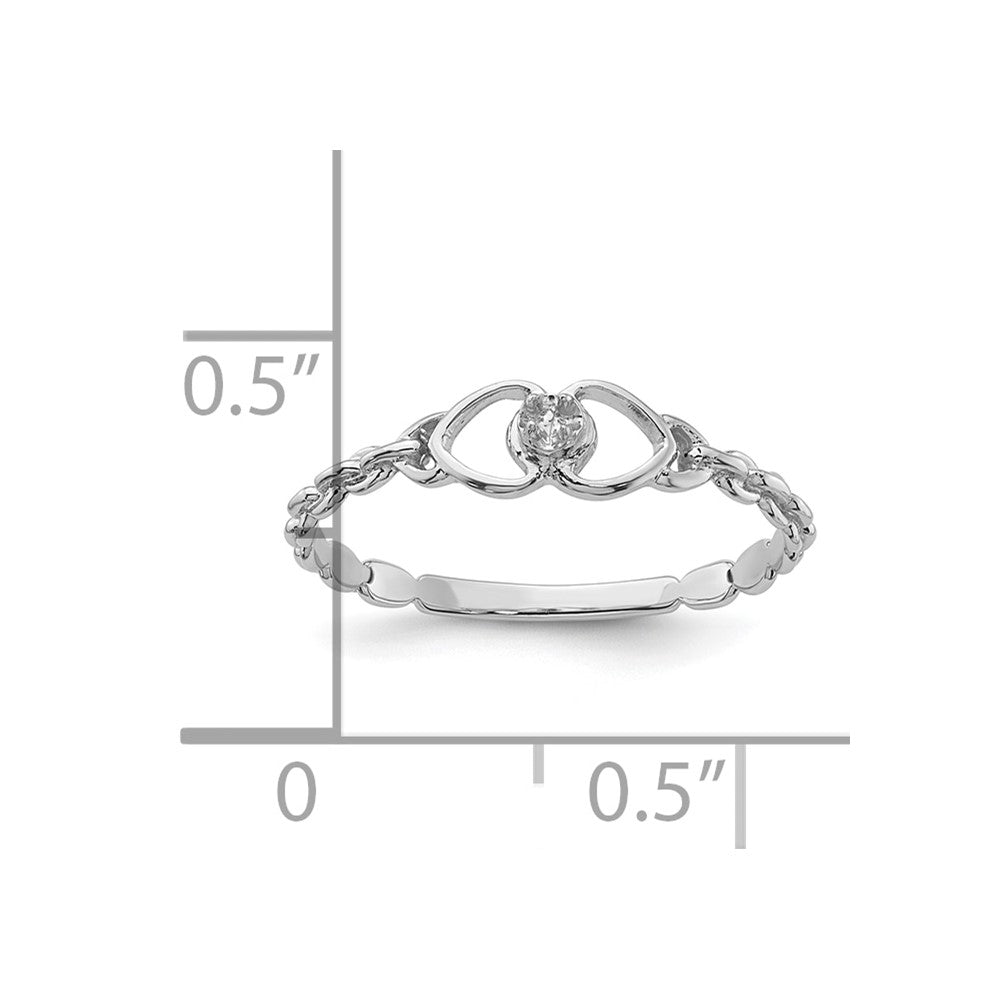 10K White Gold .01ct. Diamond Heart Ring Mounting