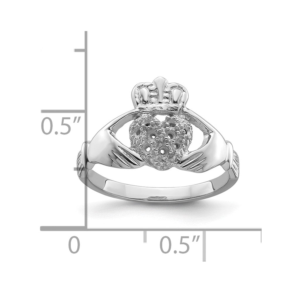 10K White Gold Claddagh Ring Mounting