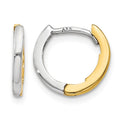 10k Two-tone Mini 1.35mm Round Hinged Hoop Earrings
