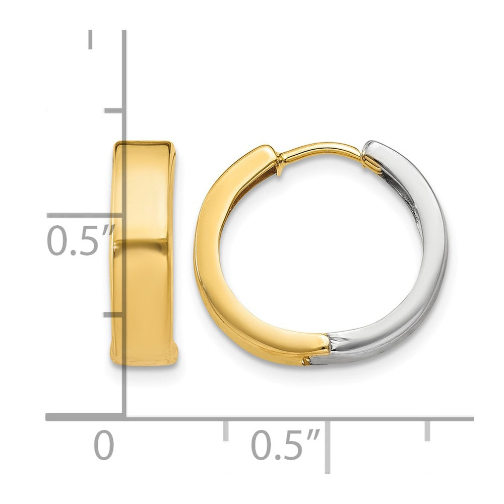 10k Two-tone Hinged Hoop Earrings