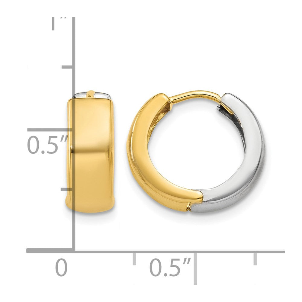 10k Two-tone Hinged Hoop Earrings