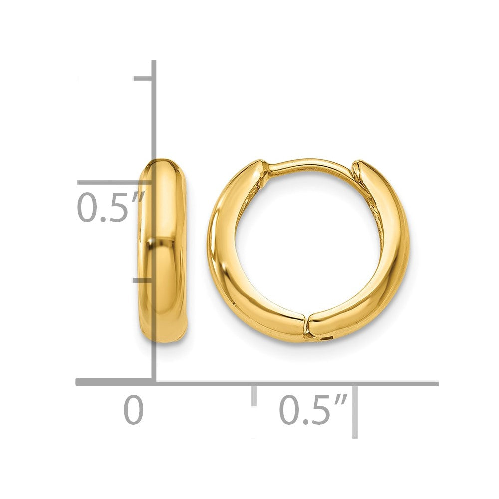 10k Polished Hinged Hoop Earrings