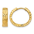 10k Diamond-cut Hinged Hoop Earrings