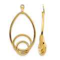 10k Polished Fancy Teardrop Earring Jackets