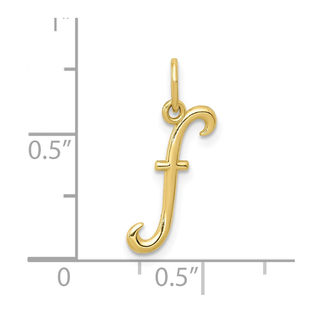 10k Yellow Gold Letter F Initial Charm