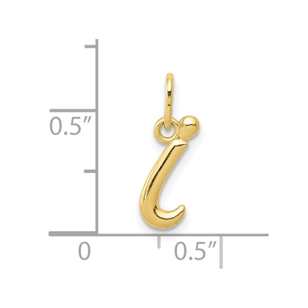 10k Yellow Gold Letter i Initial Charm