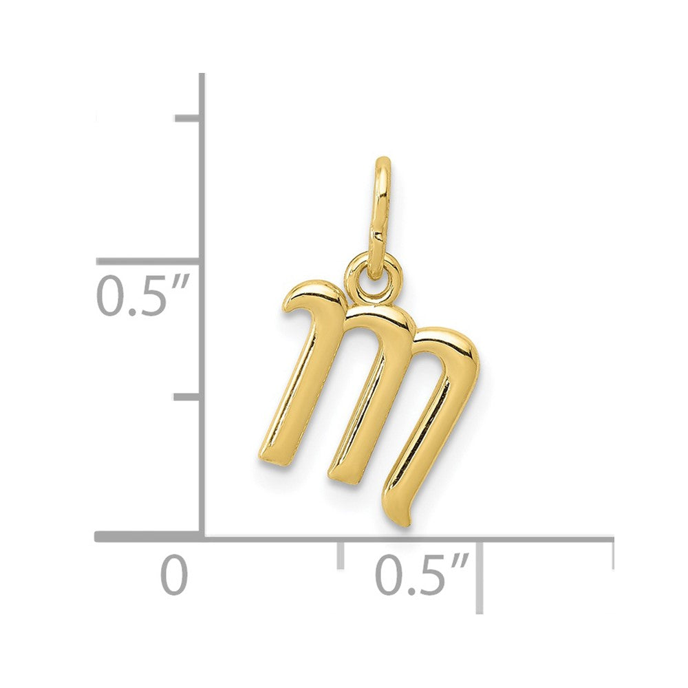 10k Yellow Gold Letter m Initial Charm