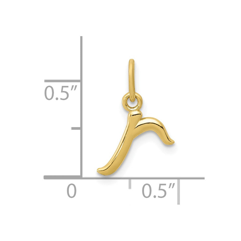 10k Yellow Gold Letter r Initial Charm