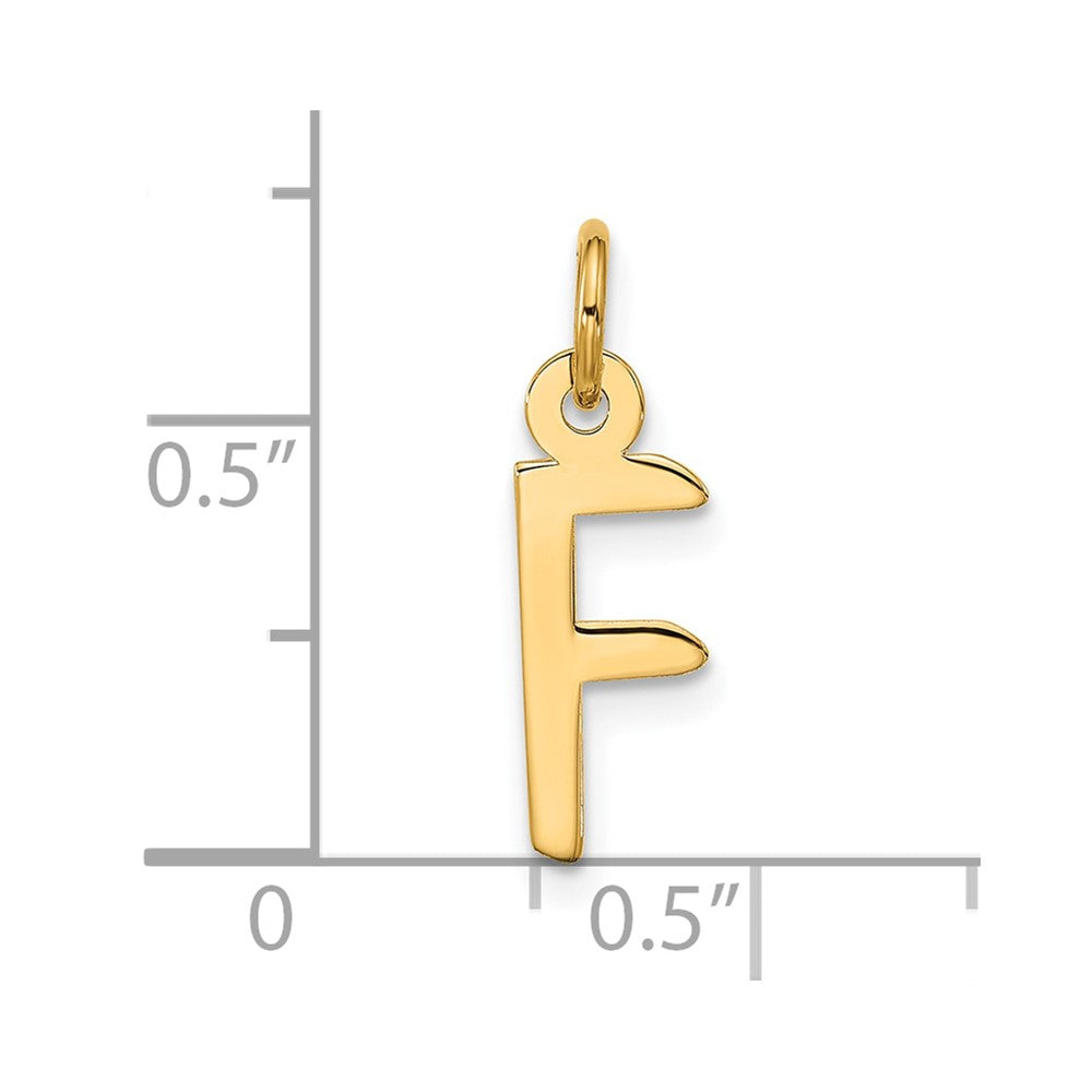10k Large Slanted Block Initial F Charm
