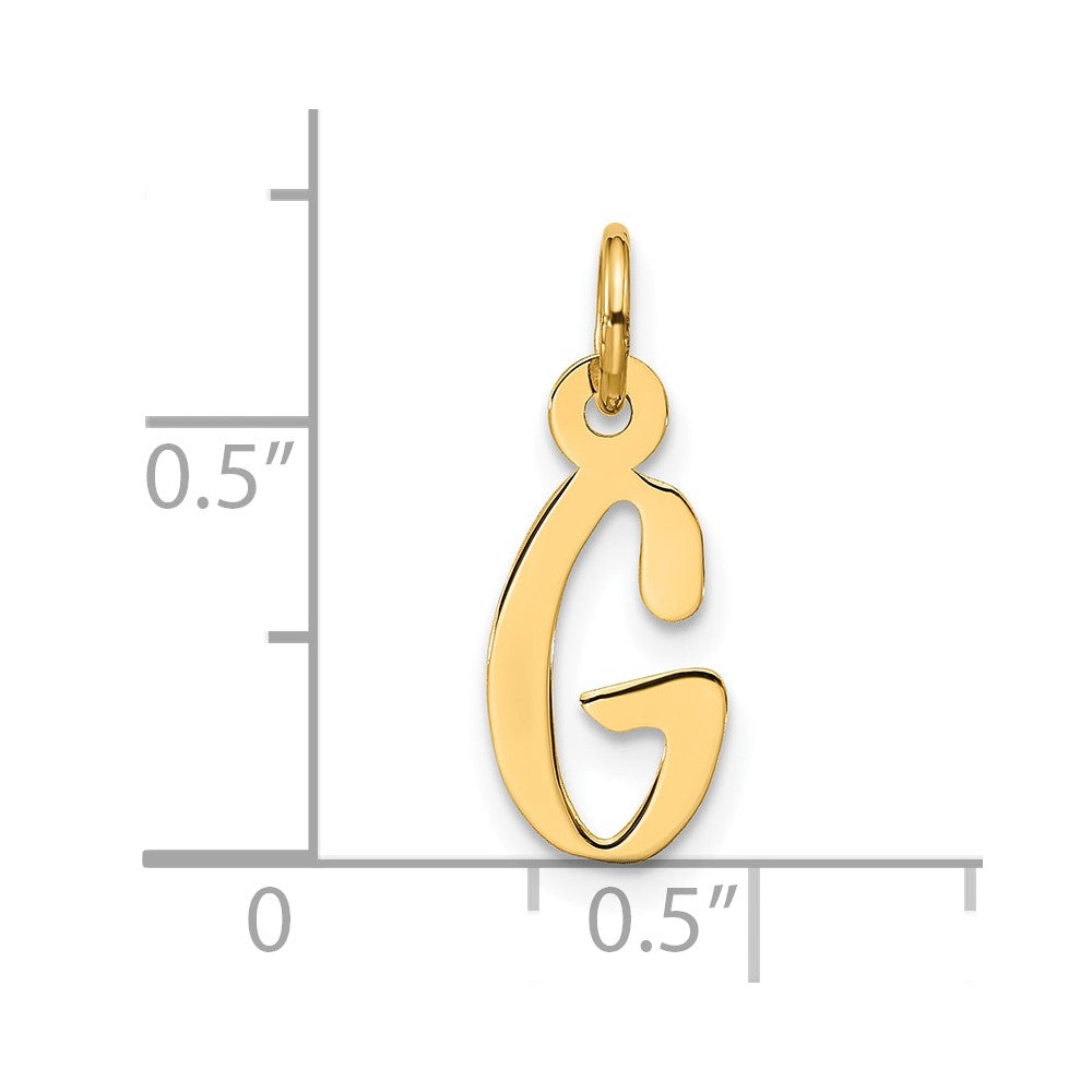 10k Large Slanted Block Initial G Charm
