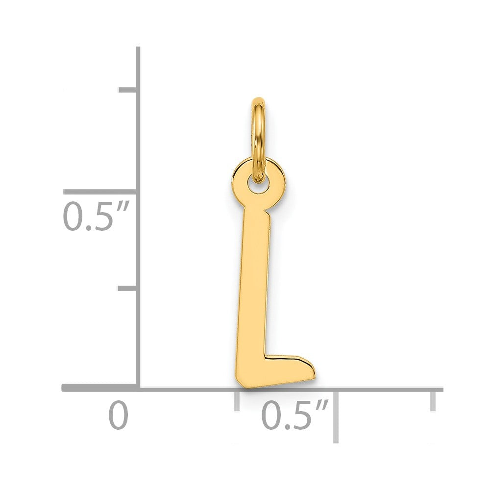 10k Large Slanted Block Initial L Charm