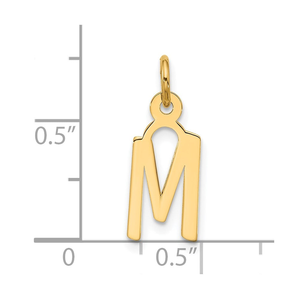 10k Large Slanted Block Initial M Charm
