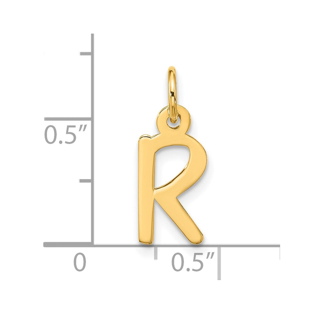 10k Large Slanted Block Initial R Charm