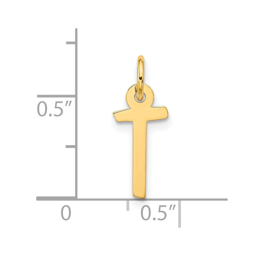 10k Large Slanted Block Initial T Charm