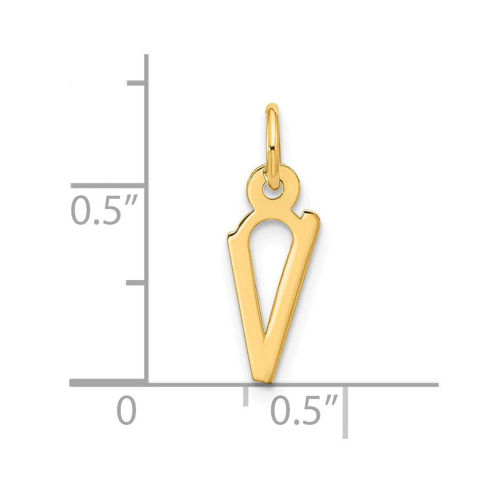 10k Large Slanted Block Initial V Charm