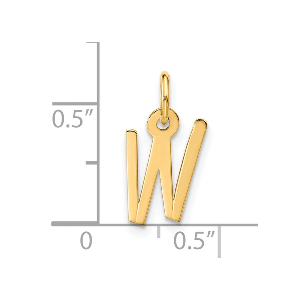 10k Large Slanted Block Initial W Charm