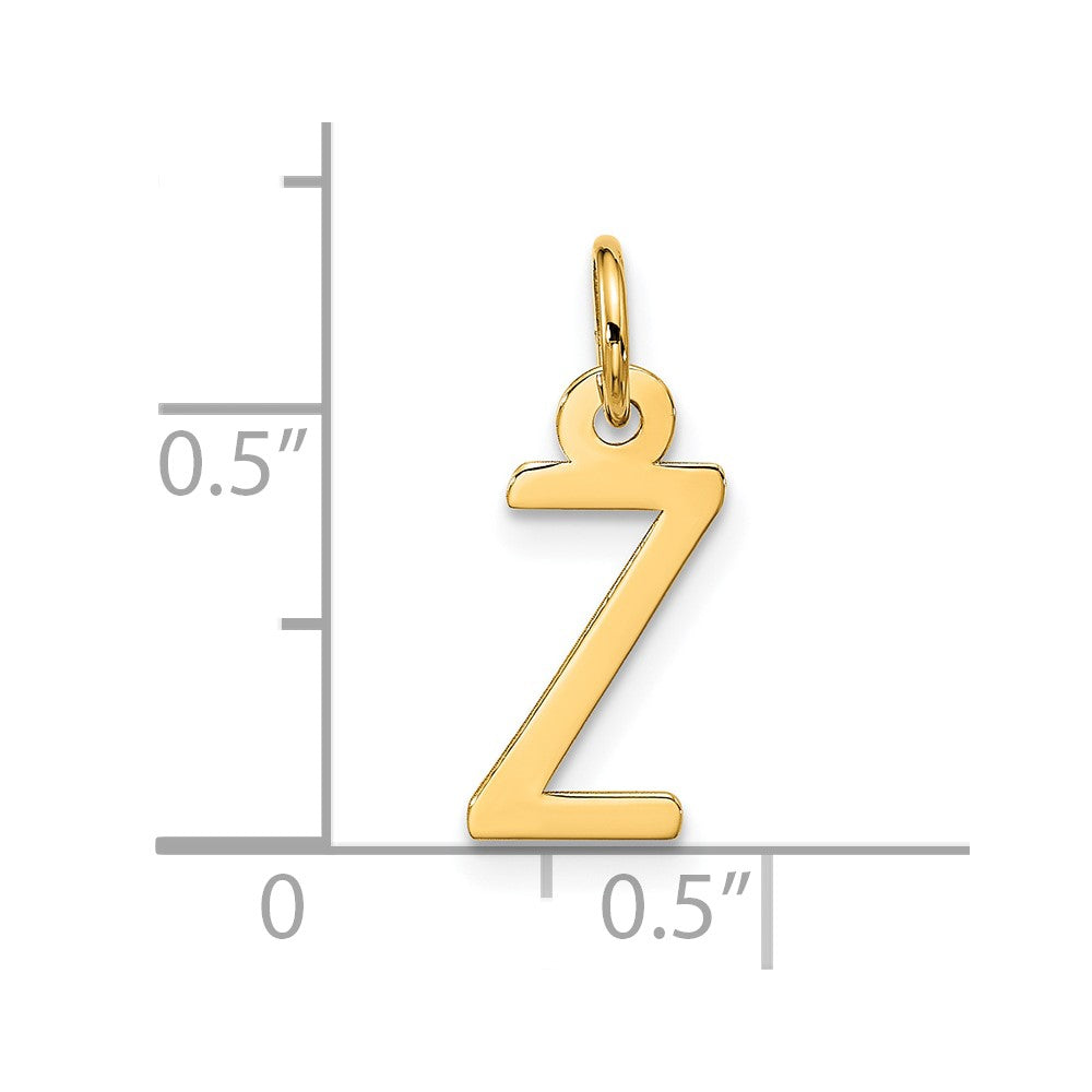 10k Large Slanted Block Initial Z Charm