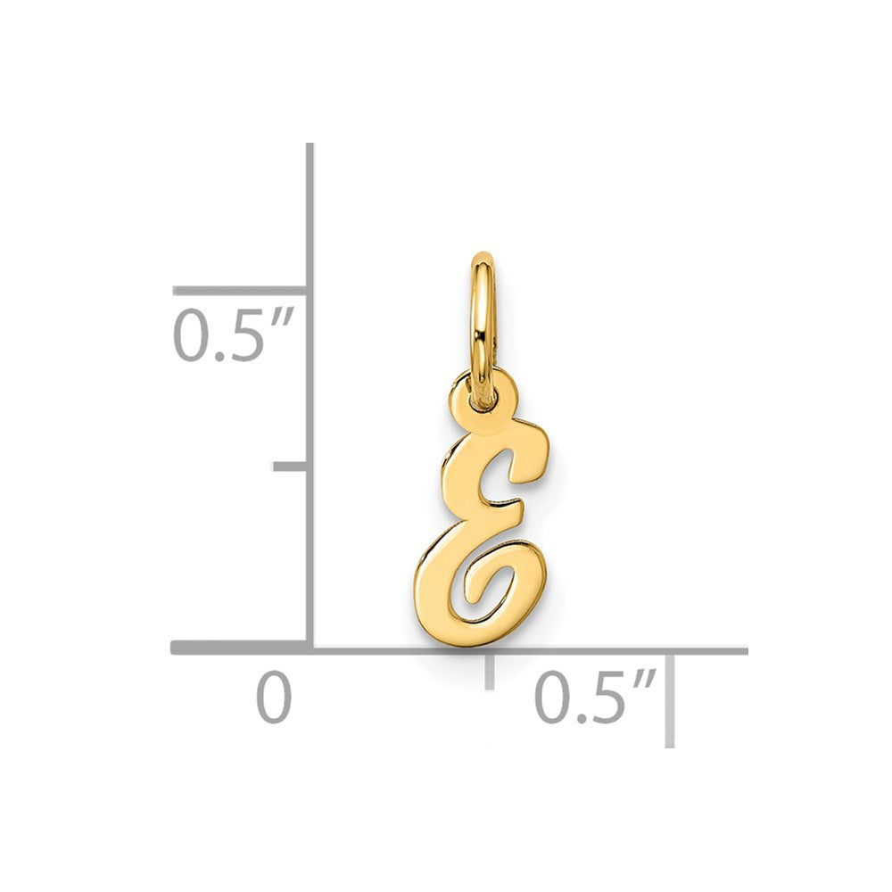 10k Small Script Initial E Charm