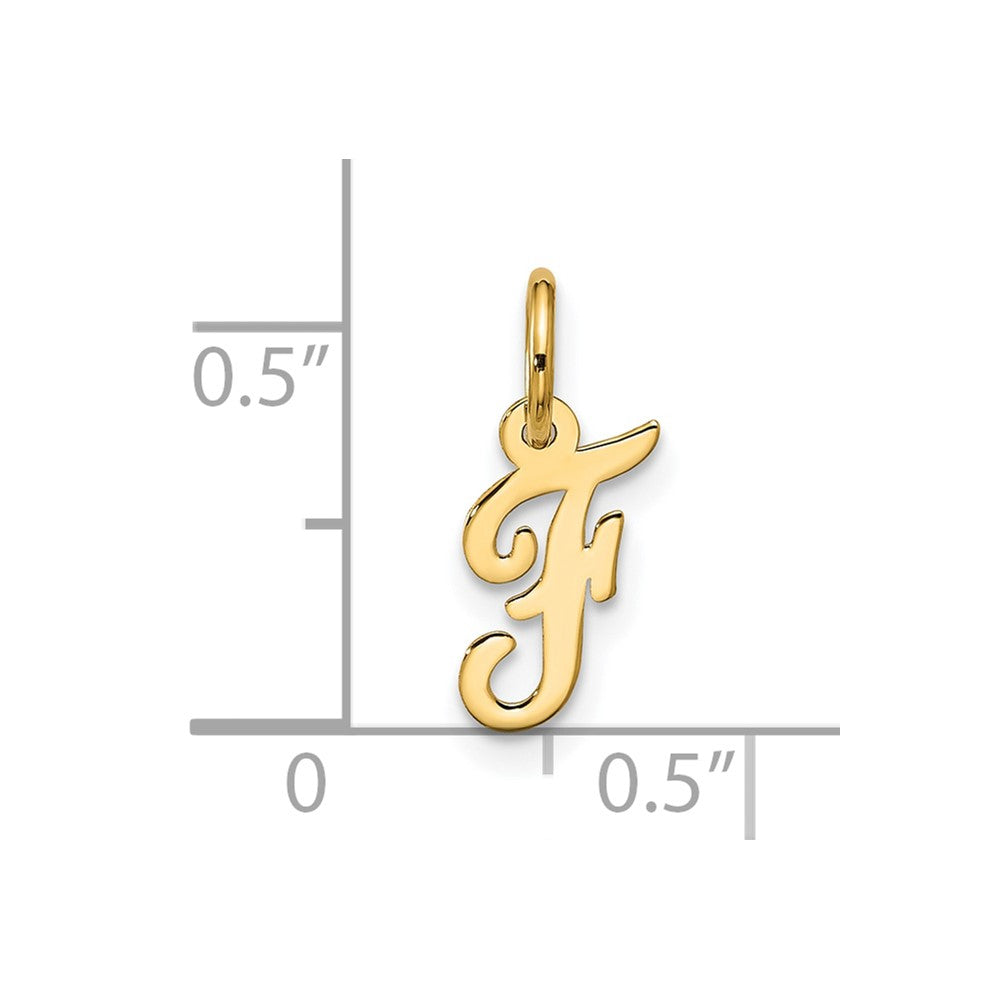 10k Small Script Initial F Charm