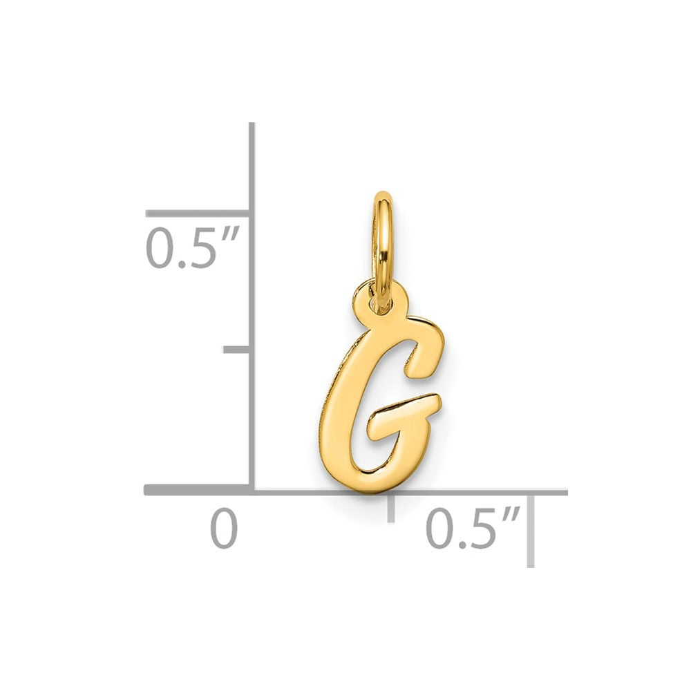 10k Small Script Initial G Charm