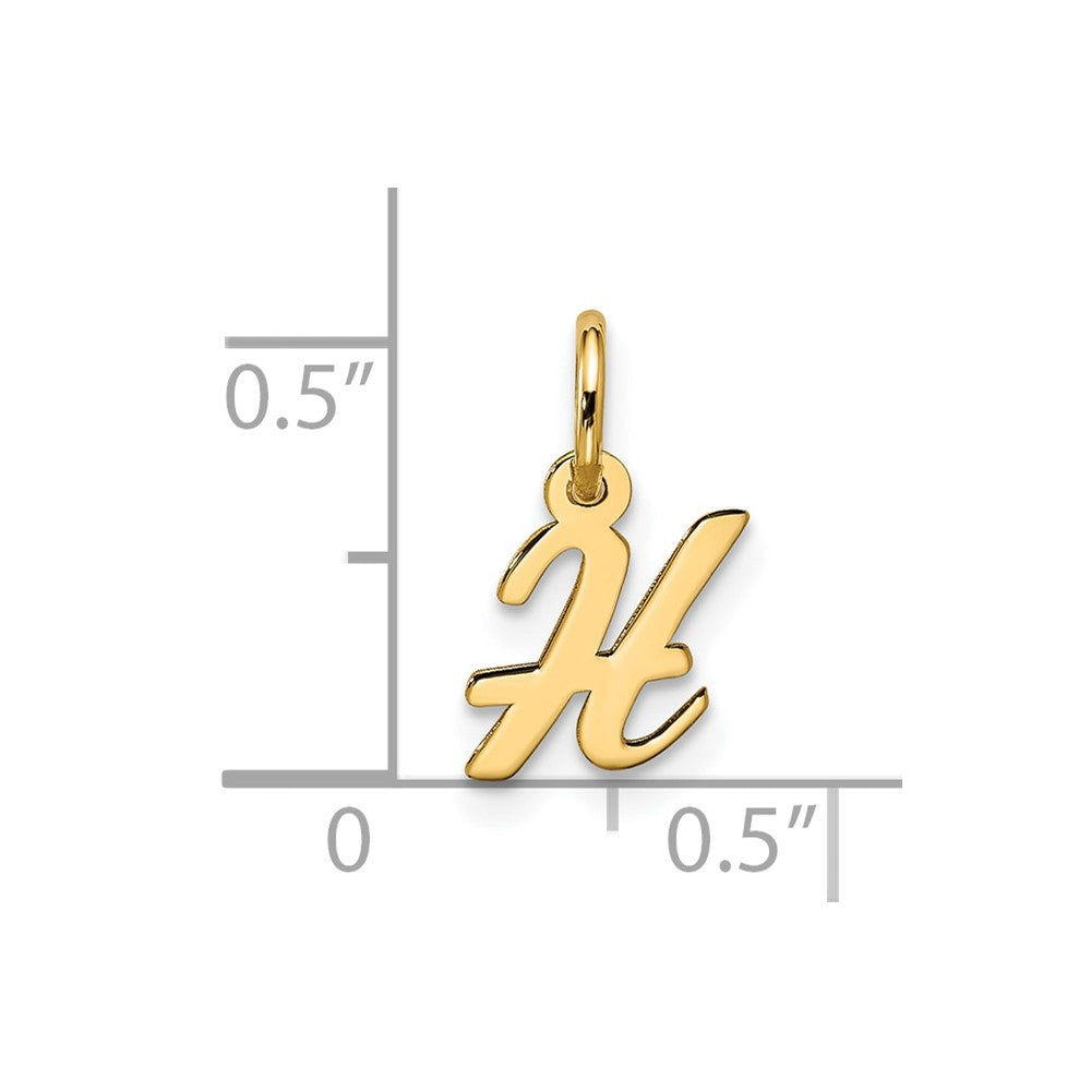 10k Small Script Initial H Charm