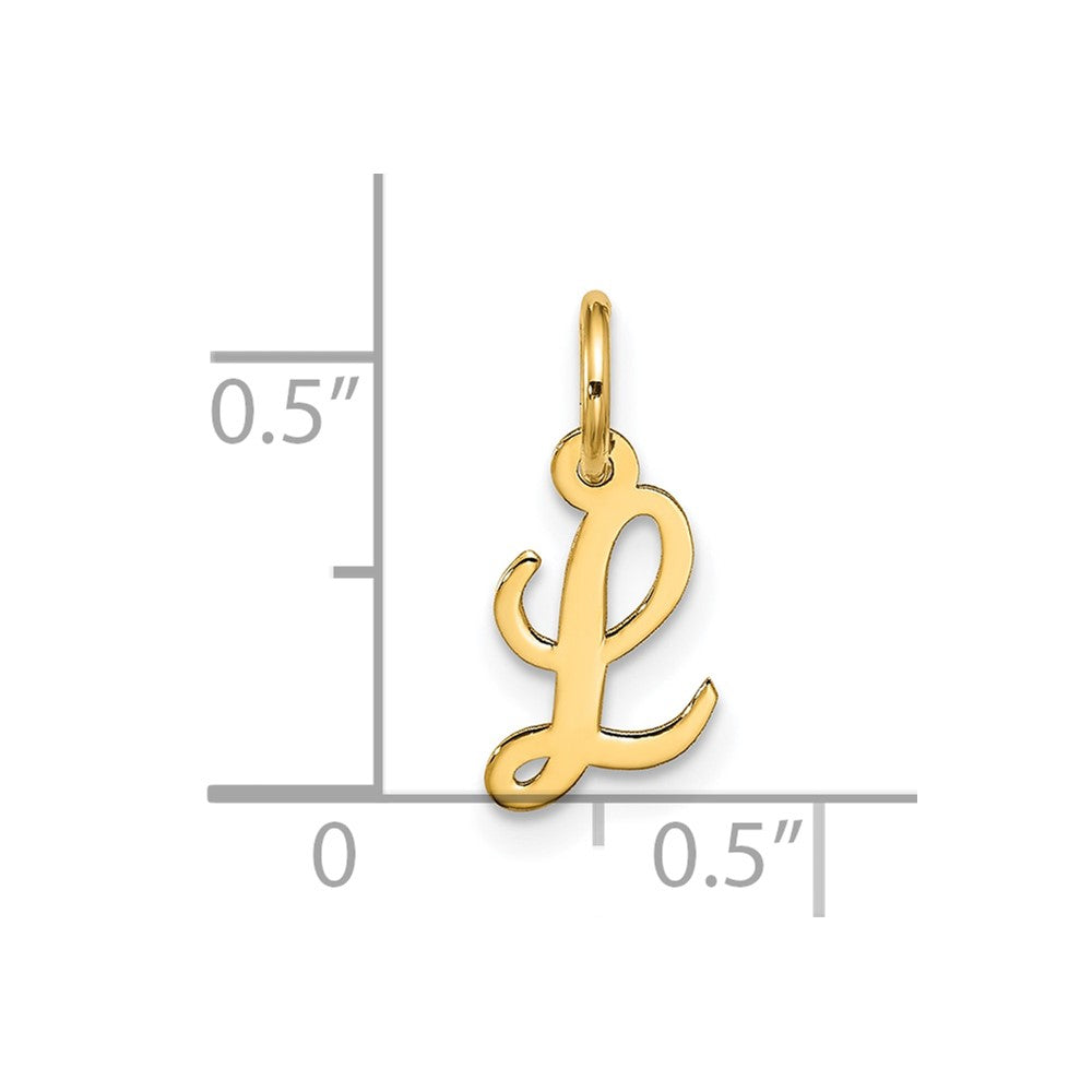 10k Small Script Initial L Charm