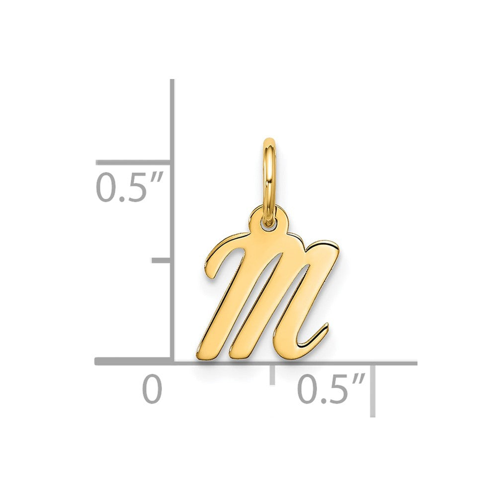 10k Small Script Initial M Charm