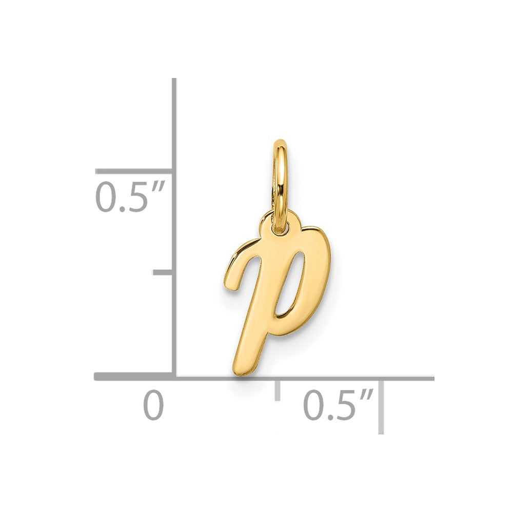 10k Small Script Initial P Charm
