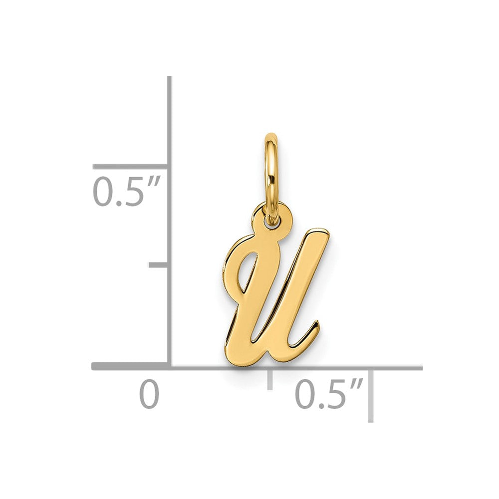 10k Small Script Initial U Charm
