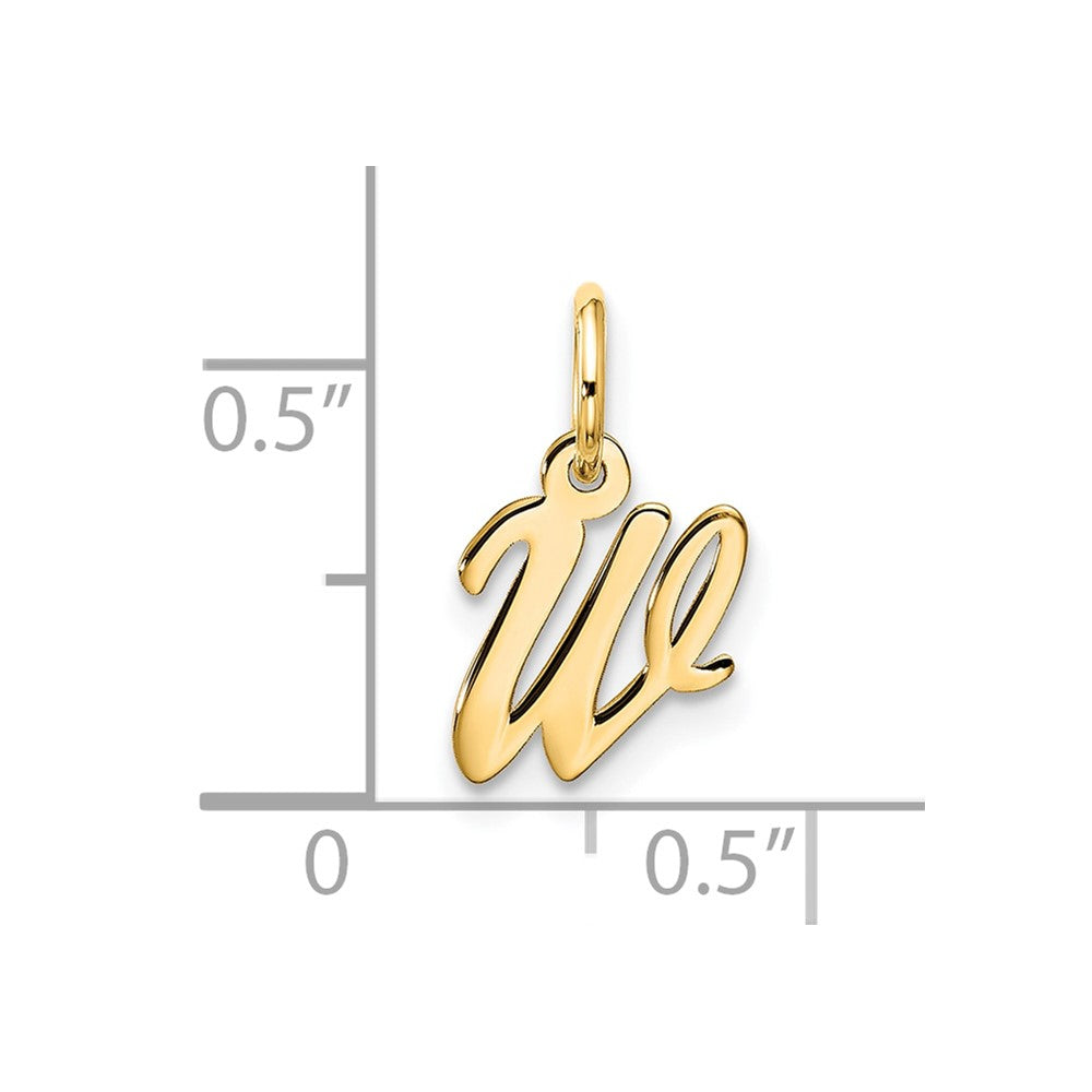 10k Small Script Initial W Charm