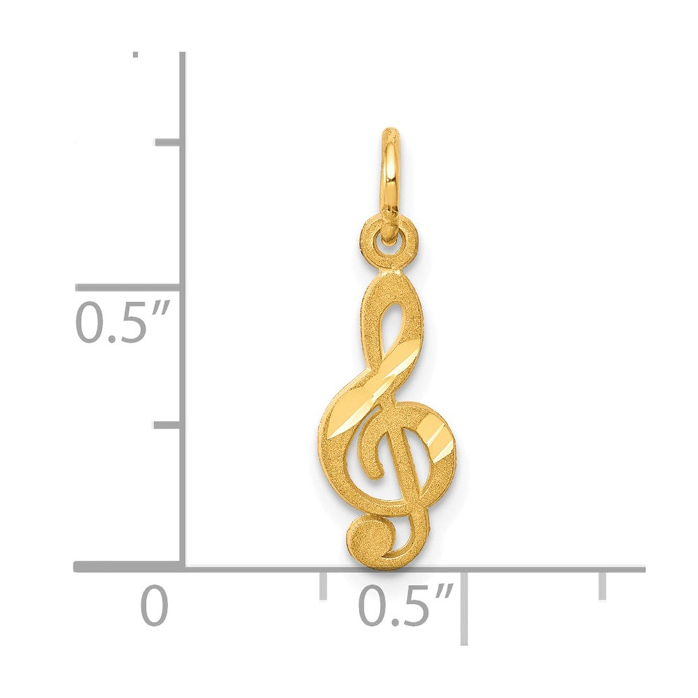 10k Small Treble Clef Charm