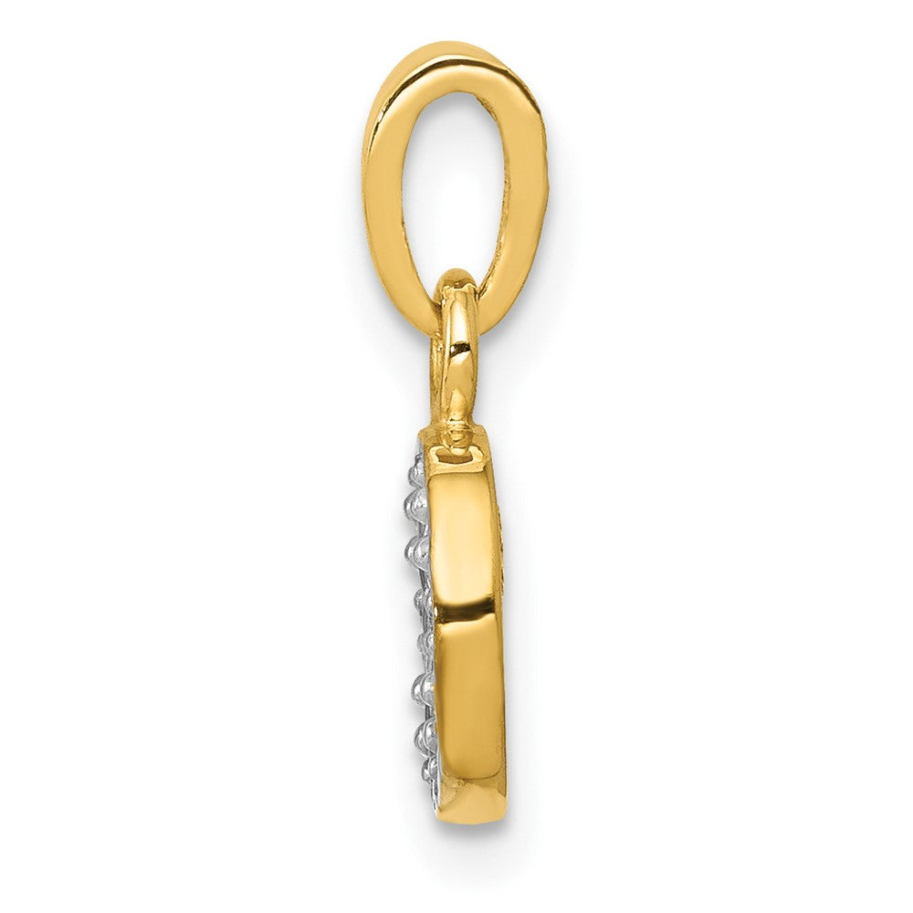 10K and Rhodium Diamond Initial O Charm