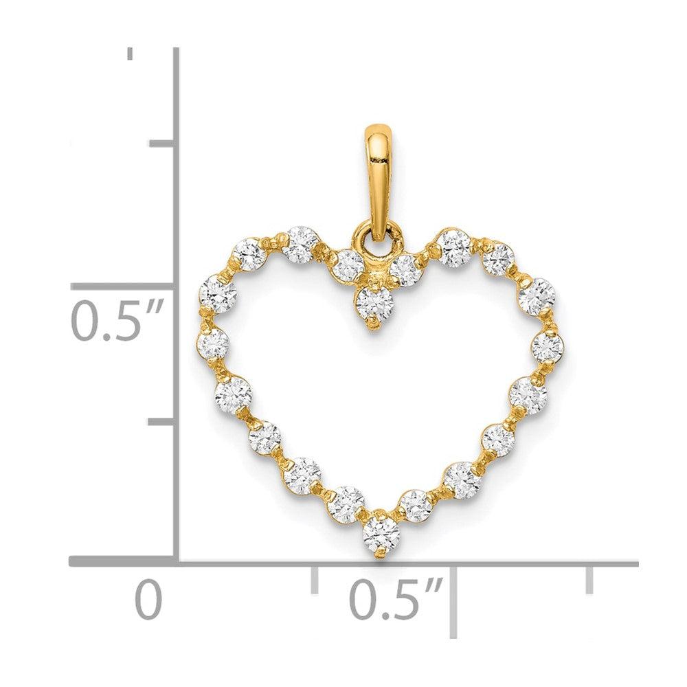 10K CZ Heart Pendant