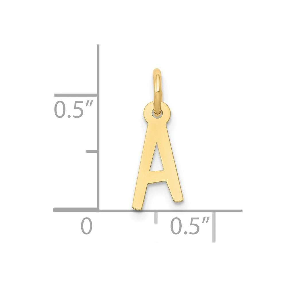 10k Small Slanted Block Initial A Charm