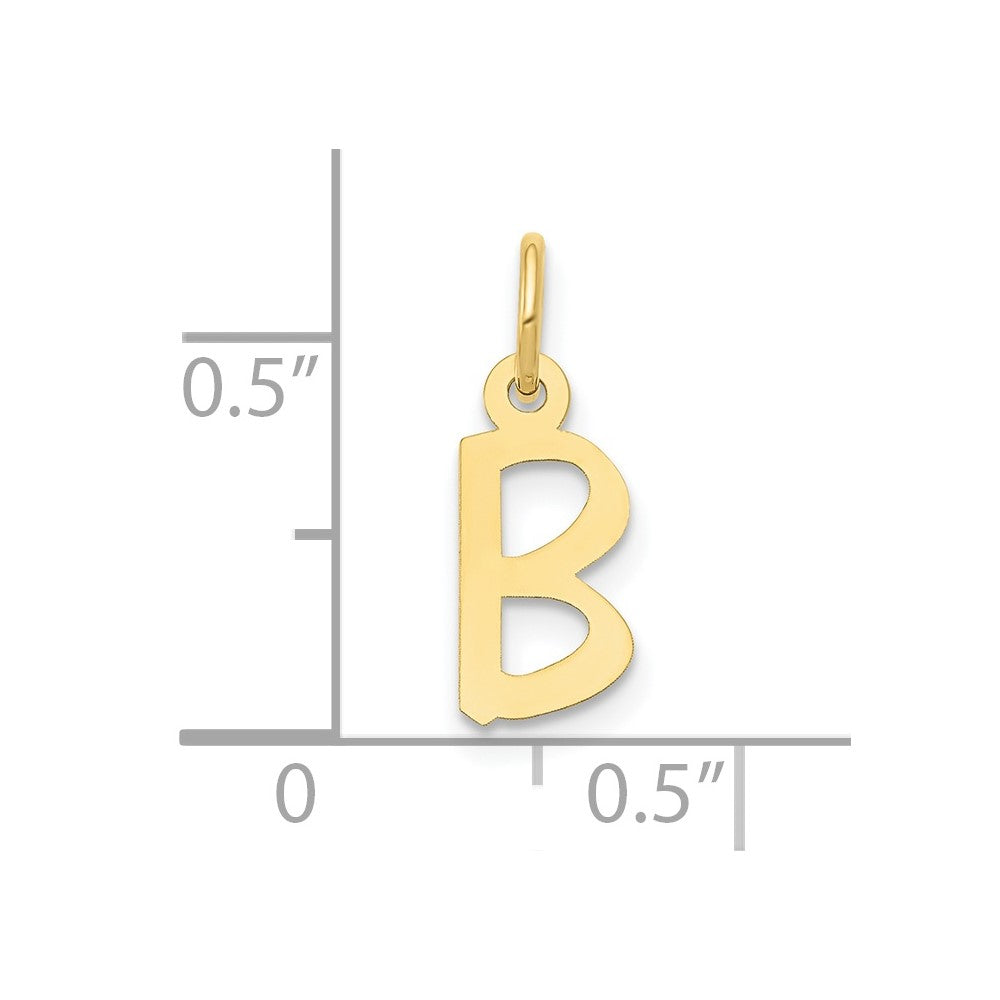 10k Small Slanted Block Initial B Charm