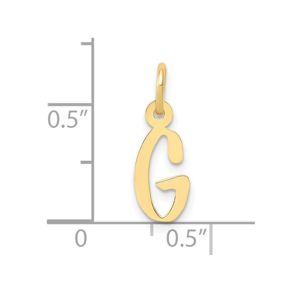 10k Small Slanted Block Initial G Charm