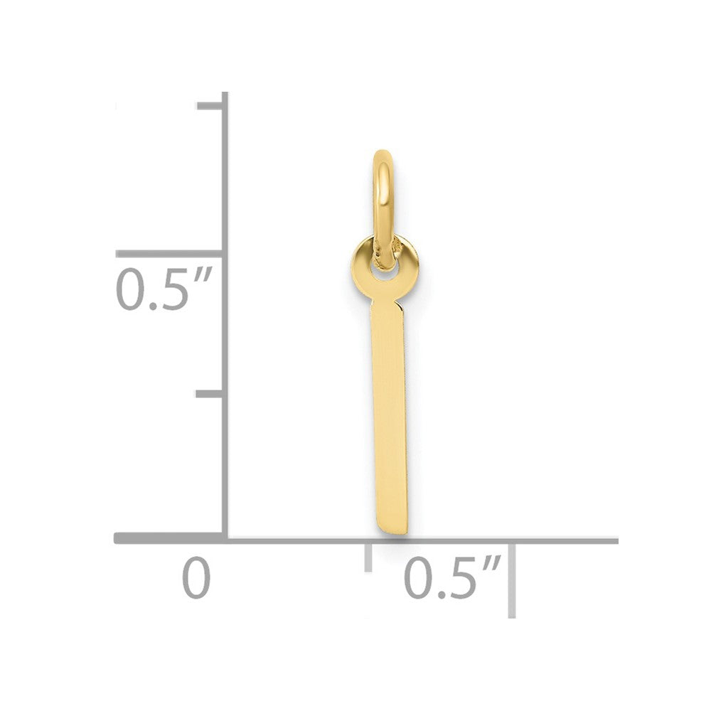 10k Small Slanted Block Initial I Charm