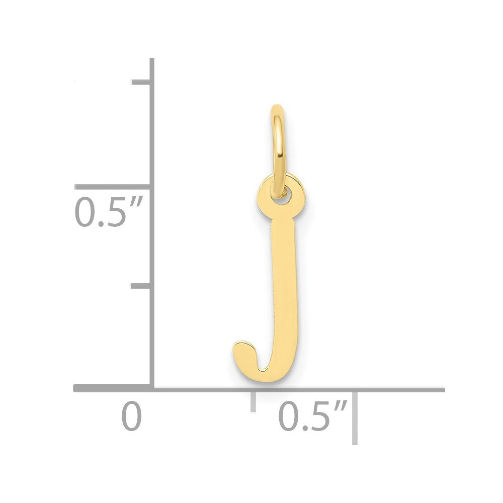 10k Small Slanted Block Initial J Charm