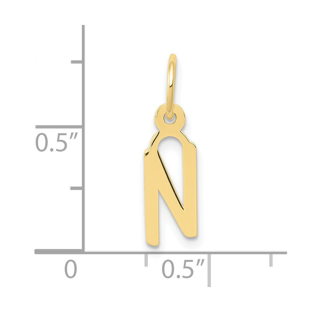 10k Small Slanted Block Initial N Charm