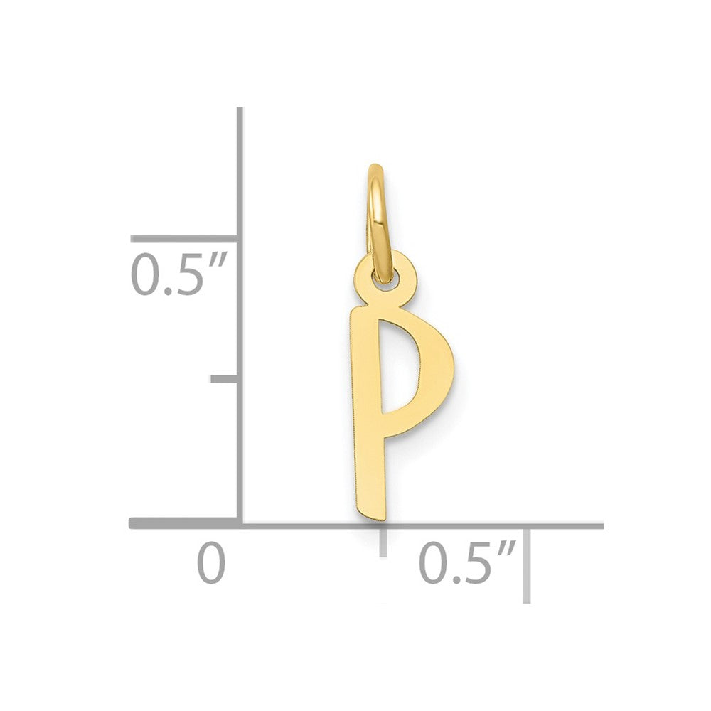 10k Small Slanted Block Initial P Charm
