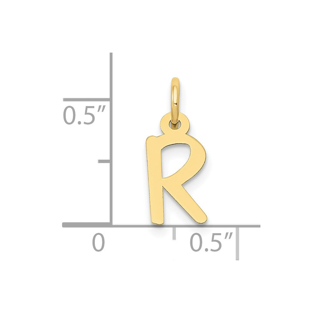 10k Small Slanted Block Initial R Charm