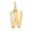 10k Small Slanted Block Initial W Charm