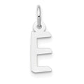 10k White Gold Small Slanted Block Initial E Charm