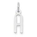 10k White Gold Small Slanted Block Initial H Charm